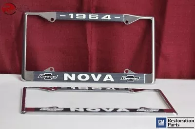 1964 Chevy II Nova GM Licensed Front Rear License Plate Holder Retainer Frames • $31.60