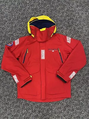 POLO SPORT RALPH LAUREN 12M Yacht Challenge Hooded Reflective RED Jacket -M • $149.99