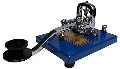 VIBROPLEX BLUE STRAIGHT KEY STANDARD Vertical Strike Key • $399.90