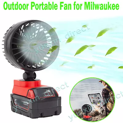 For Milwaukee 18v Battery Wireless Portable Fan Cooling Outdoor Camping Fan • $20.06