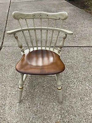 $595 • Buy Ethan Allen Heirloom Maple Nutmeg White Decorated Vintage Chair