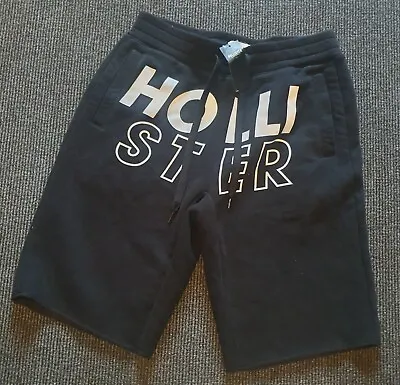 Bnwt Mens Black Logo Hollister Sweat Shorts Size Small • £19.99