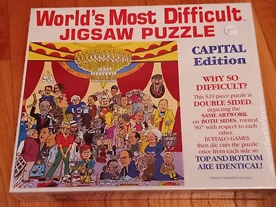 Vintage Worlds Most Difficult Jigsaw Puzzle Capital Edition Double Sided Buffalo • $24.99