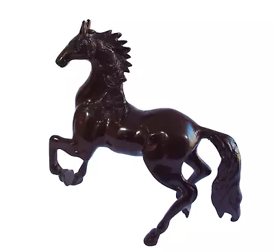 Vtg Metal Pacing Horse Sculpture Statue 11  T X 10  L Bronze Color Slight Wear  • $112.95