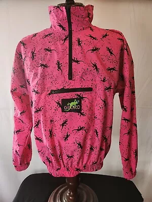 🔥🚨Vintage 80s 90s Retro Gecko Hawaii Pink Medium Windbreaker Jacket EUC Rare! • $79.99