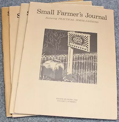 Small Farmer's Journal 1985 Vol. 9 - 4 Issues - Livestock Crops Horses Farming • $34.95