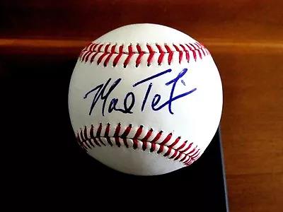 Mark Teixeira 2009 Wsc New York Yankees Rangers Signed Auto Oml Baseball Jsa Gem • $149.99