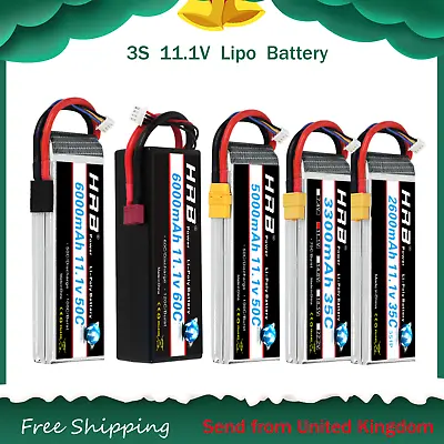 £4.74 • Buy HRB 3S 11.1V Lipo Battery 2600-5000 6000mAh For RC Car Truck Helicopter Airplane