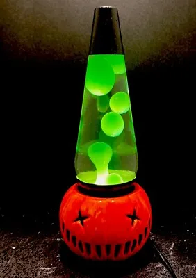 ￼Custom Halloween Pumpkin Jack O Lantern Lava Lamp Rare Collectible Bar Vintage • $99.99