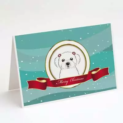 Maltese Merry Christmas Greeting Cards And Envelopes Pack Of 8 • $16.99