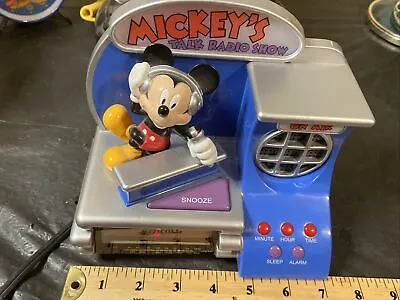 MICKEY MOUSE TALK RADIO SHOW Alarm Clock Radio WESTCLOX Tested • $23.99