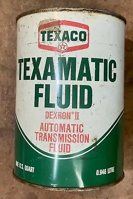 Vintage Texaco • Texamatic • Automatic Transmission Fluid • 1 Qt Metal Oil Can • £19.45