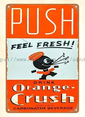 Home Garden Wall Plaque Wall Decor Orange Crush Metal Tin Sign • $18.80