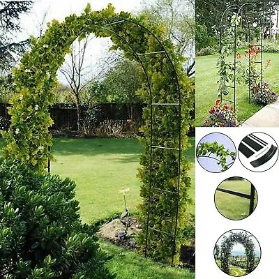 2X 2M Garden Arch Metal Trellis Tubular Frame Climbing Plant Archway Arbour Duty • £16.85