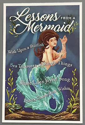 Mermaid - Lessons From A Mermaid - Lantern Press Postcard • $2.25