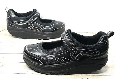 Skechers Shape Ups Black Mary Jane Sneakers Toning Shoes Women's Size 7.5 US NEW • $55