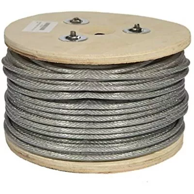 Vinyl Coated Wire Rope Aircraft Cable Carbon Steel 250 Ft Galvanized Metal... • $67.47