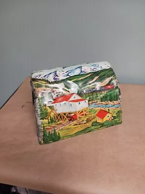 Vtg MARX Toys Metal Railroad Train Tunnel 1950's Panorama Farm Hills Landscape • $23