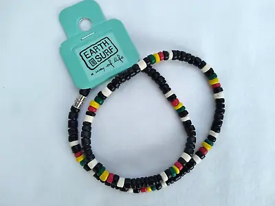 Surfer Necklace Coconut Beads Rasta Tribal 18  Unisex Gift US Seller NWT New • $9.99