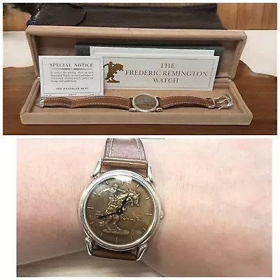 The Frederic Remington Sterling Silver .925 Watch Franklin Mint 1985 33.7mm • $5.51