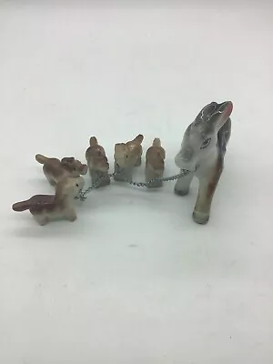 Vintage Donkey With 5 Babies On A Chain (Japan) • $15.19