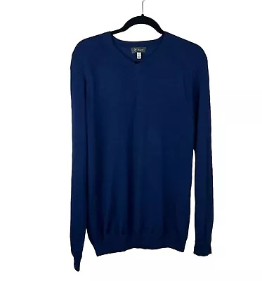 Ibex Sweater Lightweight V-Neck Merino Wool Men’s Sz L Navy Blue • $55