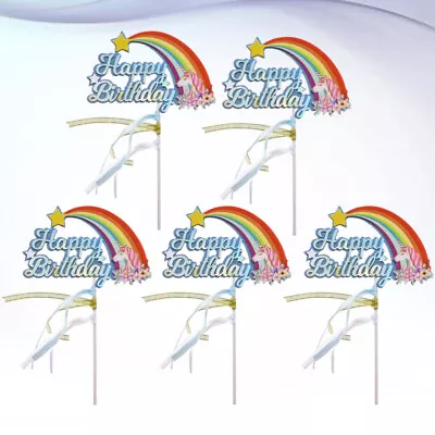  5 Pcs Birthday Cake Picks Princess Decor Toothpicks Decorate • £8.55