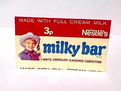 Vintage Nestle Milky Bar 3p Chocolate Sweet Label Wrapper 1970's Confectionery • £4.50