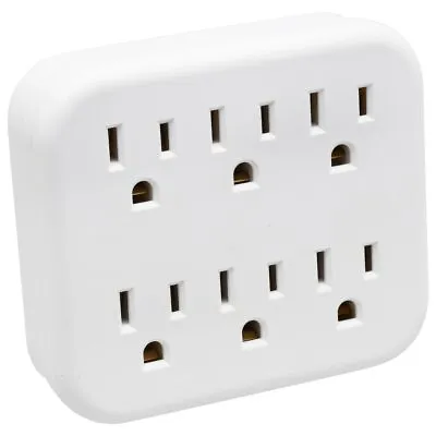 6 Way Adapter Power Splitters Plug In Electrical Power Outlet Brick Wall Tap • $9.89