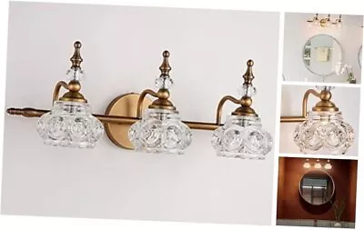 Vintage Bathroom Vanity Light Fixtures 3 Light Bathroom Lighting Brass 3 Light • $194.52