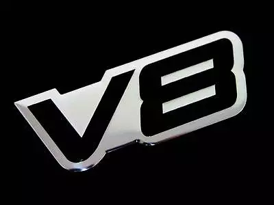 $12.99 • Buy 2 Fender Hood Car Hot Rod V8 8 Cylinder Engine Aluminum Emblems Badge Set Black