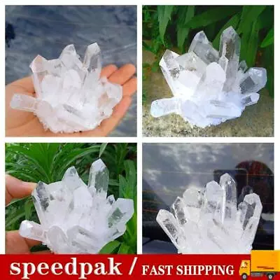 Natural Clear Quartz Crystal Cluster Healing Mineral Specimen R9D • £6.29