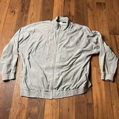 Vintage Sean John Track Sweat Suit Jacket Sz XXXL Gray Jogger Velour • $39.20