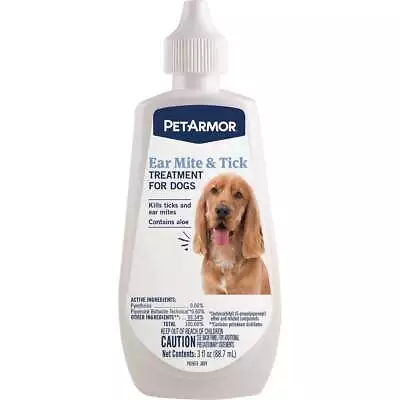 PetArmor 3 Oz. Ear Mite & Tick Treatment For Dogs 183098 PetArmor 183098 • $12.44