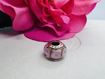 $199 • Buy Pandora Gold 14ct 585 Pink Mystic Calla Murano Glass Charm 750404