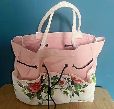 Pretty Canvas Needlecrafts Tote Bag With 3 Pockets On Each Side • £5.50