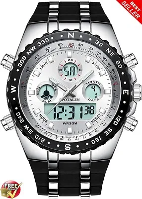 £33.15 • Buy Men's Waterproof Large Face Watch, Analog And Digital Dual Time Display, Gents