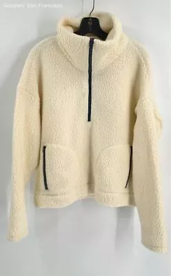 NWT J. Crew Womens Ivory Polartec Long Sleeve Fleece Teddy Jacket Size Large • $17.99