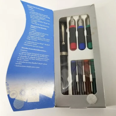 £14.71 • Buy Sheaffer Calligraphy Set Mini Intro Pen Viewpoint Nibs Grades Red Black Blue Ink