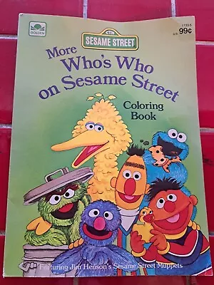 Vintage Sesame Street Who’s Who Muppets Coloring Book Golden 1982 ~ NEW • $18.50