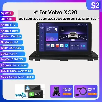 For Volvo XC90 2004-2014 9  Android12 Carplay Car Radio GPS Stereo 4+32GB DSP AI • $229.99
