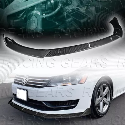 Carbon Painted Front Bumper Body Spoiler Splitter Lip Fit 12-15 Vw Passat Sedan • $89.95