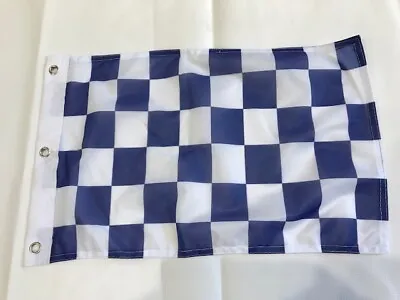 12x18 12 X18  Blue And White Checkered Race Flag With Grommets Boat Car Garden 2 • £7.62