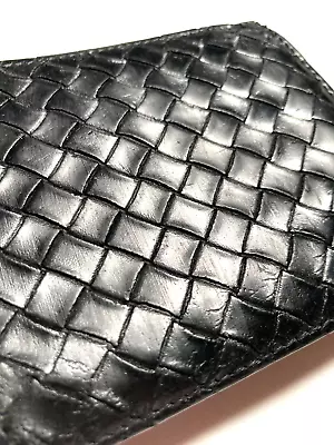 Bottega Veneta Vintage Intrecciato Leather Compact Wallet Bifold Purse Italy • $224.92