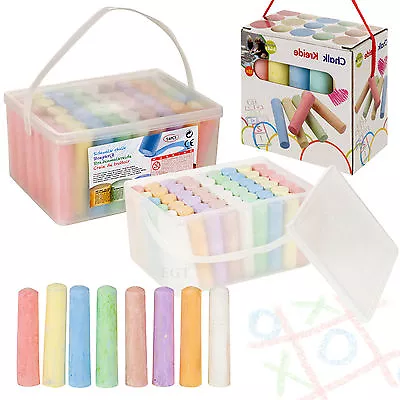 15 Or 54 Piece Coloured Chalk Set Pavement Blackboard Children's Gift Pub In Box • £2.69