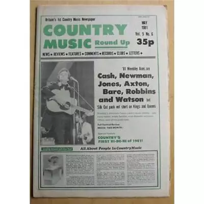 Johnny Cash Country Music Round Up Magazine  May 1981 Johnny Cash Cover (monthly • £8