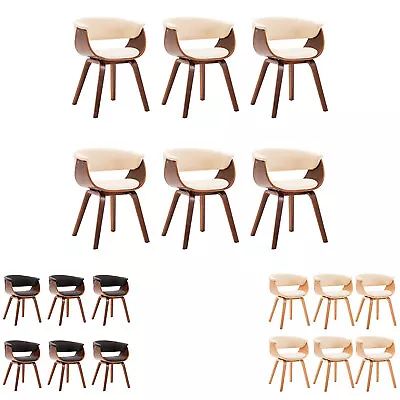 1/2/4/6x Solid Wood Bent Dining Chair Dinner Furniture Multi Colors VidaXL • $1024.99