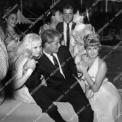 8b20-20074 Candid Tab Hunter Peter Brown Surrounded By The Babes On Set Ride The • $9.99