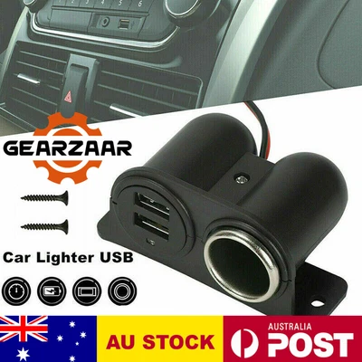 $7.99 • Buy 12V/24V Car Cigarette Lighter Socket Splitter Charger Power Adapter Two USB Port