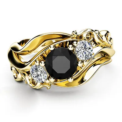 Elegant 925 Silver PlatedRose Gold Ring Women Cubic Zirconia Jewelry Size 6-10 • £3.45